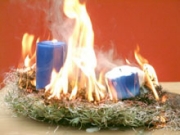 brennender Adventskranz